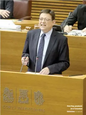  ?? G. LUCAS ?? Ximo Puig, presidente de la Comunidad Valenciana.