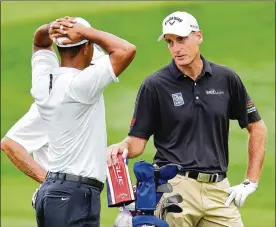  ?? STUART FRANKLIN / GETTY IMAGES ?? Jim Furyk (right), captain of the U.S. Ryder Cup team, is keeping a close eye on the PGA Championsh­ip ahead of the Sept. 28-30 matches in France.