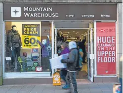  ?? Steve Brown. Picture: ?? The Mountain Warehouse shop on Murraygate, Dundee. The retailer saw its pre-tax profits rise 18% to £4.7m.