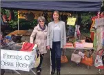  ??  ?? Anne May and Faye MacPhee from the Friends of Oban Hospice manned the stall selling handbags, scarves and jewellery in Tesco car park to raise funds .