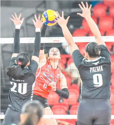  ?? PHOTOGRAPH COURTESY OF PVL ?? EYA Laure is set to soar once again as Chery Tiggo, under new coach Kungfu Reyes, competes in the PNVF Champions League.