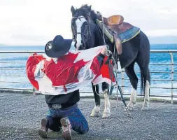  ?? BARBARA NETTLETON FILE PHOTO ?? Masetti Leite finishes his first journey in 2017 at the Beagle Channel, a strait in Tierra del Fuego Archipelag­o on the extreme southern tip of South America.