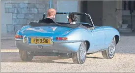  ??  ?? Harry and Meghan drive off to their reception at Frogmore House