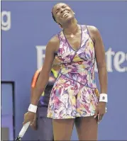  ?? CHARLES KRUPA/ASSOCIATED PRESS ?? Venus Williams lost a hard-fought battle to Karolina Pliskova of the Czech Republic in New York Monday, falling to a 10th seed 24 years her junior.