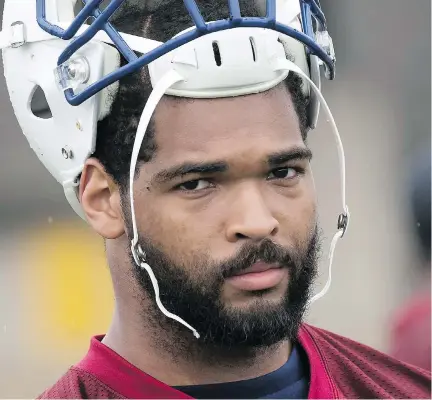  ?? PIERRE OBENDRAUF ?? “I’m focused on the small things and the big things will take care of themselves,” says Alouettes rookie Woody Baron.