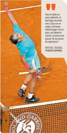  ?? / FOTO: EFE ?? Rafa Nadal lució muy superior ante su rival y en tres sets obtuvo su boleto a la gran final.