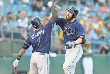  ?? LANCE IVERSEN, USA TODAY SPORTS ?? “We love to be flying under the radar,” says Steven Souza Jr., right, who has 19 home runs.