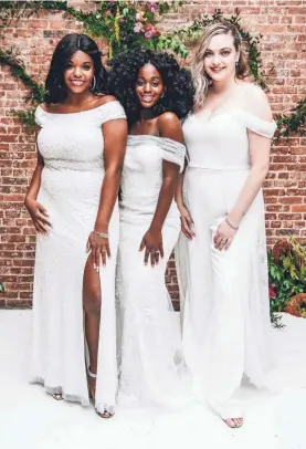  ??  ?? David’s Bridal featured real-world bride influencer­s during Bridal Fashion Week in October 2019, including, from left, Monica Bedi, Ra’Chell Richards and Carrie Lane. PHOTOS BY NINA WESTERVELT FOR DAVID’S BRIDAL