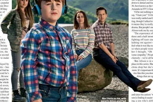  ??  ?? Max Vento as Joe, with parents Alison and Paul (Morven Christie and Lee Ingleby) and sister Rebecca (Molly Wright). Below: Christophe­r Eccleston as Maurice