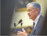  ?? AL DRAGO/NEW YORK TIMES FILE PHOTO ?? Jerome Powell, the Federal Reserve chairman, testifies July 18 on Capitol Hill. Markets have shrugged off President Donald Trump’s calls for the Fed to stop raising interest rates, but some experts warn that the Fed’s independen­ce is under threat.