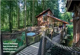  ??  ?? Forest Holidays has introduced treehouses at several sites