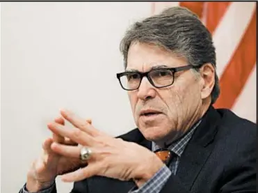  ?? AP ?? Outgoing U.S. Energy Secretary Rick Perry said he told President Trump to make the call to Ukrainian leader about supplying energy. He’s balking at testifying before Congress.