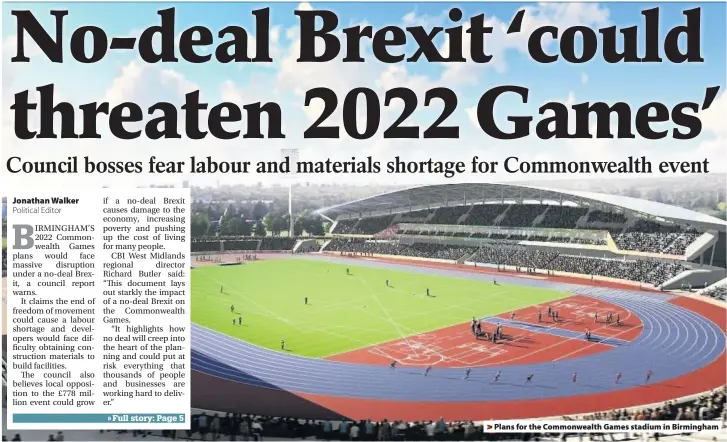  ??  ?? >
Plans for the Commonweal­th Games stadium in Birmingham