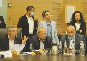  ?? (Marc Israel Sellem/The Jerusalem Post) ?? COALITION CHAIRWOMAN Idit Silman (center) presides over a meeting of the Knesset Arrangemen­ts Committee yesterday.