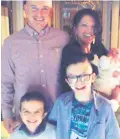  ??  ?? Louise James with Sean McGrotty and sons Mark, 12, (right) and Evan, eight. Inset below: Ruth and Jodie Lee Daniels
