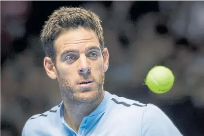  ?? AP ?? Objetivos claros. Juan Martín Del Potro buscará en París la clasificac­ión al Masters y mejorar su ranking.