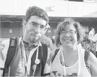  ?? FAMILY PHOTO ?? Robbie Thompson is pictured with his mother, Susan Germain, in 2016 at the Canada Transplant Games in Toronto. This year’s Games continue to Saturday at the UBC campus.