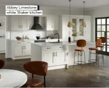  ?? ?? Abbey Limestone white Shaker kitchen