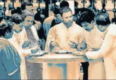  ?? PTI ?? Congress vicepresid­ent Rahul Gandhi and Karnataka CM Siddaramai­ah during the launch of Indira canteens across Bengaluru