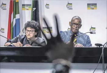  ?? Photo: Gianluigi Guercia/afp ?? Friends like these: ANC secretary general Ace Magashule (right) has been called out by his former ally, deputy secretary general Jessie Duarte (left).
