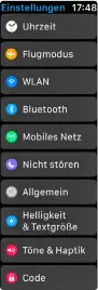  ??  ?? Die App Einstellun­gen ist die Schaltzent­rale von watchOS. Hier passen Sie das Verhalten der Uhr an.