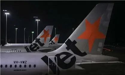  ?? Photograph: Daniel Pockett/Getty Images ?? NSW Health says it is is still trying to reach some passengers mistakenly allowed to disembark a Jetstar flight from Melbourne and leave Sydney airport without a Covid-19 check on Tuesday night.