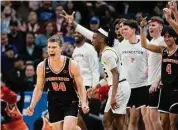  ?? José Luis Villegas/Associated Press ?? Princeton guard Blake Peters (24) screams after making a 3-point shot in the second half of the team’s second-round college basketball game against Missouri in the men’s NCAA Tournament Saturday in Sacramento, Calif.