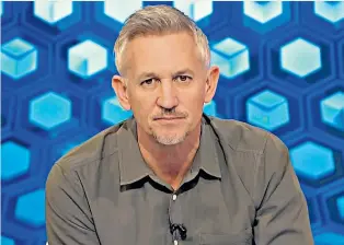  ??  ?? Face of the BBC: Gary Lineker’s natural optimism has shone through as the show’s front man