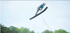  ??  ?? Ryan Dodd from Olds has set the world record for the longest water-ski jump.