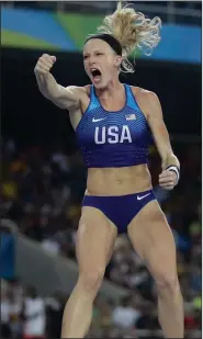  ?? (AP file photo) ?? Former Arkansas pole vaulter Sandi Morris, the 2016 Olympic silver medalist, will open her indoor season today in Fayettevil­le with the American Track League after being quarantine­d with covid-19 earlier this month.