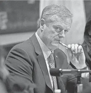  ?? KEN MCGAGH/ MILFORD DAILY NEWS ?? Charlie Baker became the NCAA president on Wednesday after previously serving as governor of Massachuse­tts.