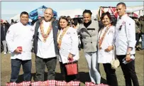  ??  ?? Marise Kyd of Coca-Cola Beverages (third from right), with the judges, from left, POST Editor Krisendra Bisetty, Xanthos Giannakopo­ulos, Fatima Stanley, Sheila Somers and Cohen Rinkwest.