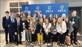  ?? Photograph submitted ?? Pea Ridge DECA competed in Little Rock at the State Career Developmen­t Conference on Feb. 26. Eighteen of 23 Pea Ridge students made the top 5 in their event.