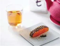  ??  ?? TEA-INSPIRED SALMON DISH