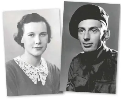  ??  ?? Doris and Stan – note the two stripes on his arm reflecting his promotion to corporal in 1944