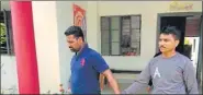  ?? HT ?? The man, identified as Arvind Mishra (left), was arrested by a team of UP police from Mosaboni in East Singhbhum Sunday.