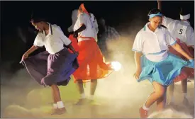  ?? Pictures: HENK KRUGER ?? CHAMPIONS: The Betjies Rooirots from Elizabethf­ontein dancing in the final of the 2016 ATKVRielda­nce cultural dance final at the ATKV Amphitheat­re in Paarl on Saturday.