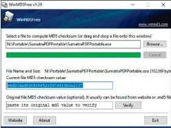  ??  ?? Mit Win MD5 Free erstellen Sie zu jeder Datei den zugehörige­n Hashwert als Md5checksu­mme. Geben Sie diesen Wert bei Virustotal ein, um sich den Upload der Datei zu sparen.