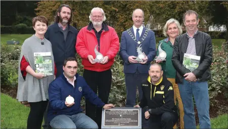  ??  ?? The Drogheda Tidy Towns group celebratin­g another gold medal for Drogheda. Pictured are Karen Devine, Gary Byrne, Kevin Callan, John Bannon, Mayor Pio Smith, Eugene Branigan, Aine Walsh and Eddie Phelan.