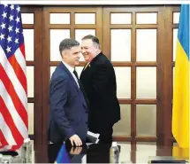  ??  ?? Just gestern: Minister Pompeo (USA), Prystaiko (Ukraine) in Kiew