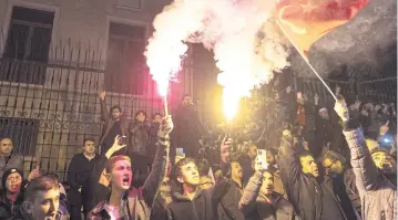  ?? REUTERS ?? Protesters rally outside the Consulate General of Sweden in Istanbul.