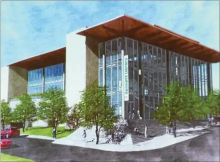  ?? SUBMITTED IMAGE ?? A rendering of the proposed community center in Kennett Square that could house the library, police station and borough offices. Ground could be broken sometime next year.