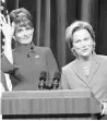  ?? DANA EDELSON/AP ?? Actress Tina Fey, left, plays Gov. Sarah Palin, and actress Amy Poehler plays Sen. Hillary Clinton on “Saturday Night Live” Sept. 13, 2008 in New York.