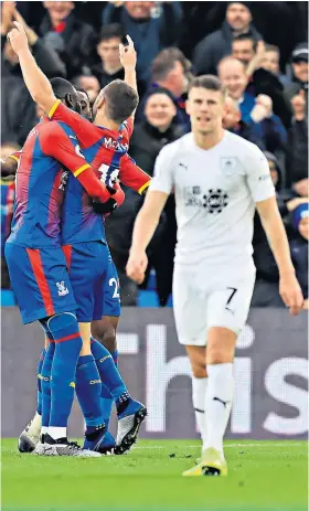  ??  ?? In a rut: Burnley concede early again, this time to Crystal Palace’s James Mcarthur