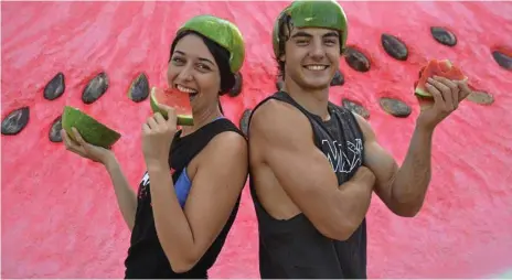  ?? Photo: Kate McCormack ?? TOUGH COMPETITIO­N: Tommy Bannister and Jess Gawne from Max Fitness will be battling it out for this year’s Iron Man and Iron Woman titles at Chinchilla’s Melon Festival.