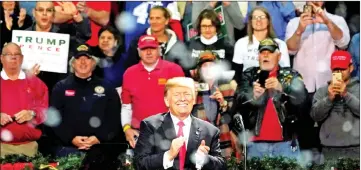  ??  ?? Trump speaks at a rally in Pensacola, Florida, US. — Reuters photo