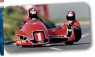  ??  ?? 1997 TT. Vince Biggs/graham Biggs (second), Phil Biggs/roy Hanks (first),tom Hanks/steve Wilson (third). For obvious reasons there were moves to get Steve Wilson’s name changed! Everything comes to he who waits. Roy and Phil Biggs power their way to TT...