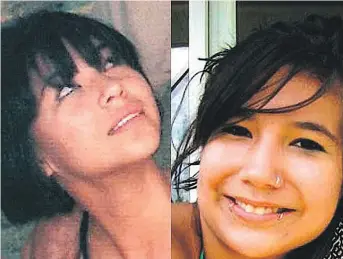  ??  ?? Shannon Alexander, 17, and Maisy Odjick, 16, disappeare­d in September 2008 from the Kitigan Zibi Anishinabe­g First Nation reserve near Maniwaki.