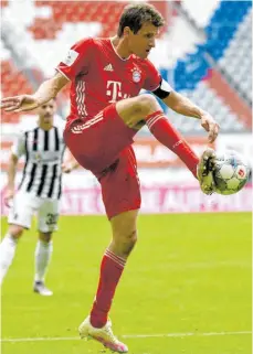  ?? FOTO: SVEN HOPPE/AFP ?? „Wir spielen, um am Ende oben zu stehen.“Thomas Müller hat mit dem FC Bayern noch lange nicht genug.