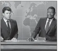  ??  ?? Colin Jost, (left) and Michael Che will co-anchor a special fourweek live prime-time run of Saturday Night Live: Weekend Update Summer Edition beginning at 8 p.m. today on NBC.
